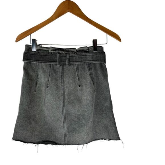 We the Free East Of Eden Black Wash Paper Bag Waist Mini Skirt Sz 27 - Picture 3 of 9